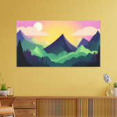 Panorama van het berglandschap canvas afdruk (Insitu (Woonkamer))