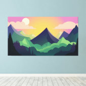 Panorama van het berglandschap canvas afdruk (Insitu (Houten vloer))