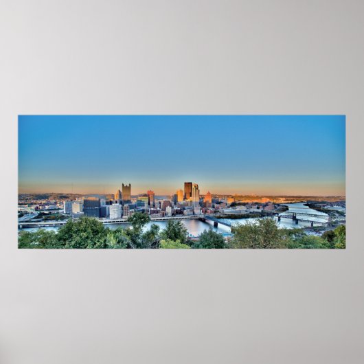 Panorama van het centrum van Pittsburg Poster (Voorkant)
