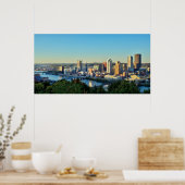 Panorama van het centrum van Pittsburg Poster (Keuken)