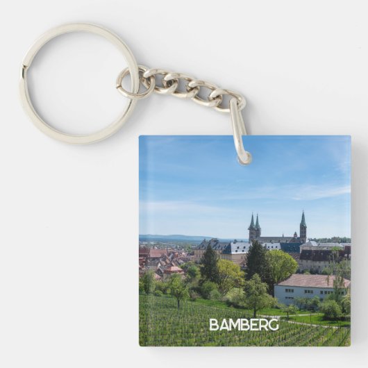Panorama van het historische oude centrum van Bamb Sleutelhanger (Voorkant)