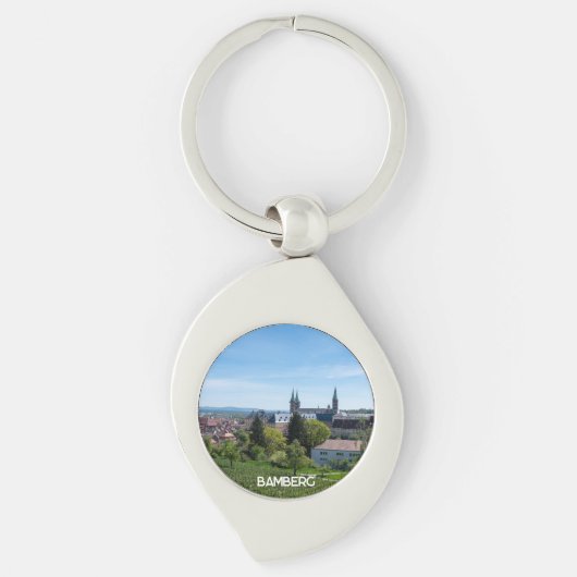 Panorama van het historische oude centrum van Bamb Sleutelhanger (Voorkant)