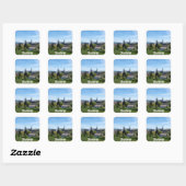 Panorama van het historische oude centrum van Bamb Vierkante Sticker (Vel)