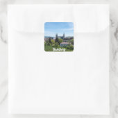 Panorama van het historische oude centrum van Bamb Vierkante Sticker (Tas)