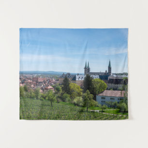 Panorama van het historische oude centrum van Bamb Wandkleed
