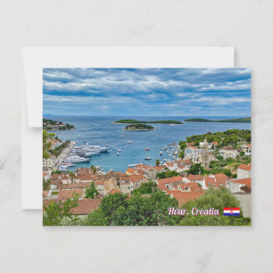 Panorama van Hvar in Kroatië reis Briefkaart