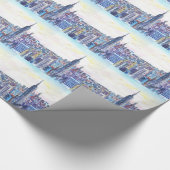 Panorama van Manhattan Skyline in waterverf Cadeaupapier (Hoek)