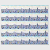 Panorama van Manhattan Skyline in waterverf Cadeaupapier (Vlak)
