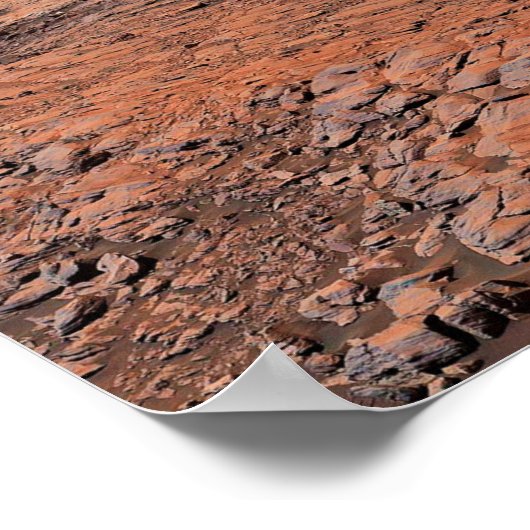 Panorama van Mount Sharp op Mars Poster (Hoek)