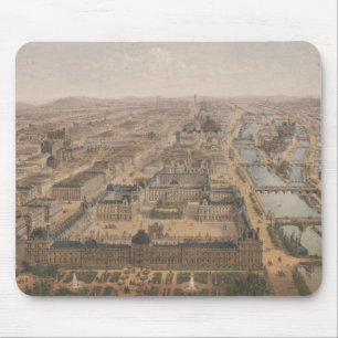 Panorama van Parijs, de Seine-rivier en het Louvre Muismat