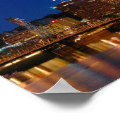 Panorama van Portland Oregon 's nachts Poster (Hoek)
