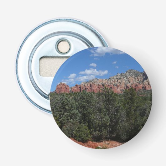 Panorama van rode rotsen in Sedona Arizona Button Flesopener (Voorkant)