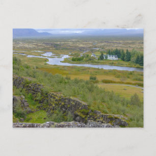 Panorama van Thingvellir National Park, IJsland Briefkaart
