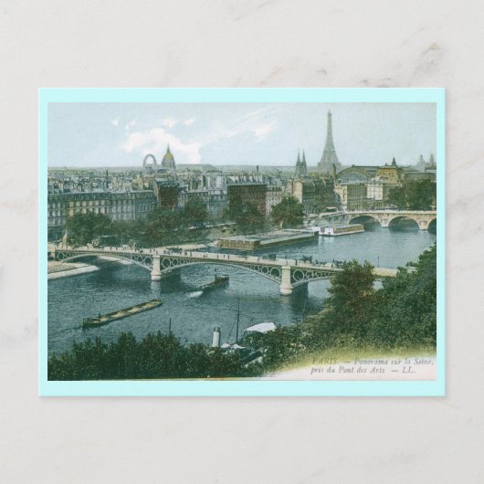 Panorama Vintage van Parijs Briefkaart (Voorkant)