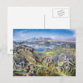 Panoramic Drawing Of Yellowstone Briefkaart (Voorkant / Achterkant)