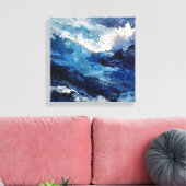 Panoramic Expressionist Ocean Wave Canvas Afdruk (Insitu (Woonkamer))