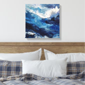 Panoramic Expressionist Ocean Wave Canvas Afdruk (Insitu (Slaapkamer))