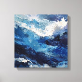Panoramic Expressionist Ocean Wave Canvas Afdruk (Voorkant)