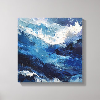 Panoramic Expressionist Ocean Wave Canvas Afdruk