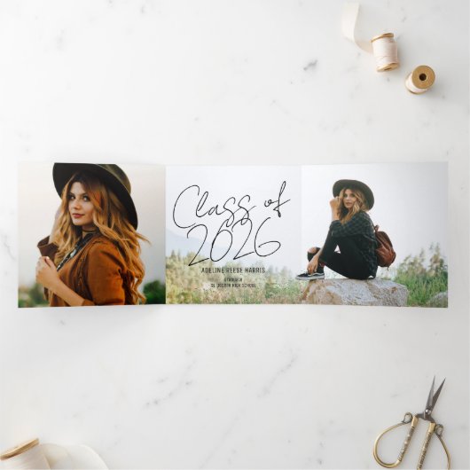 Panoramic Graduate Tri-Fold Announcement Drieluik Aankondiging (Binnen)