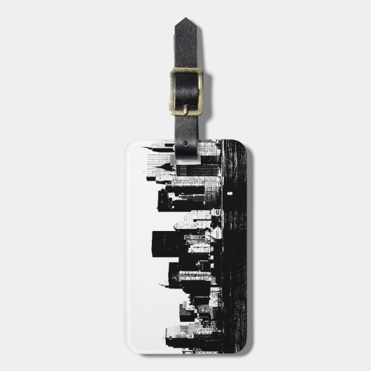 Panoramic New York City Bagagelabel (Voorkant verticaal)