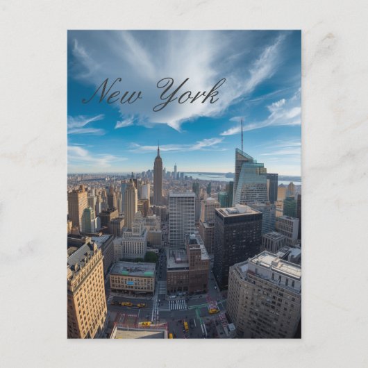 Panoramic New York City Travel Briefkaart (Voorkant)