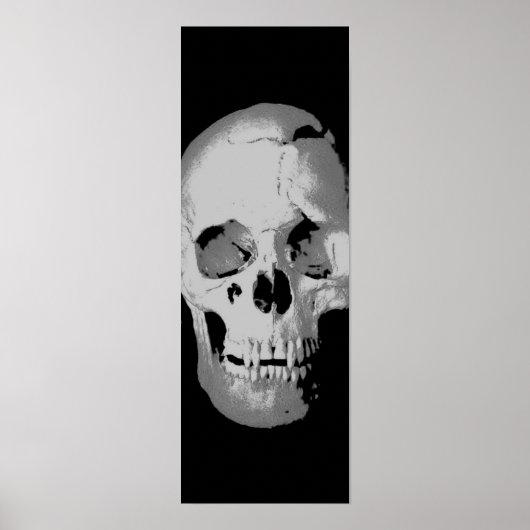 Panoramic Skull Poster - Zwart & Wit Pop Art, Fa (Voorkant)