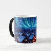 Panoramic Stained Glass Winter Village Magische Mok (Voorkant links)