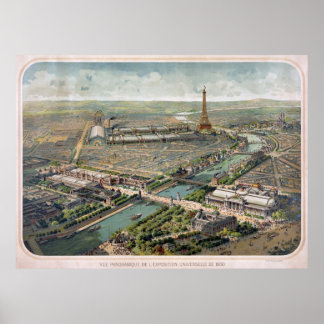 Panoramic View of Paris Exposition 1900 Poster