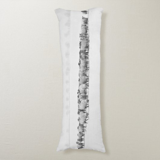 Panoramic Winter Sheep Lichaamskussen (Voorkant Verticaal)