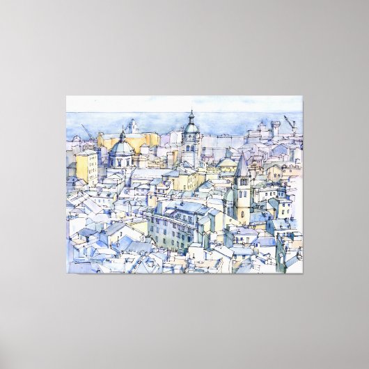 Panoramica di Genova Canvas Afdruk (Voorkant)