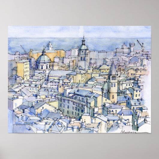 Panoramica di Genova Poster (Voorkant)