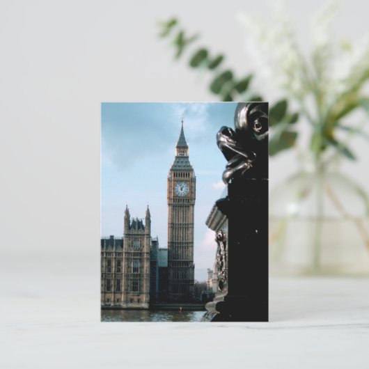 Panorámica Lonres Nublado Big Ben y Río Támesis Briefkaart (Staand voorkant)