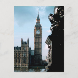 Panorámica Lonres Nublado Big Ben y Río Támesis Briefkaart