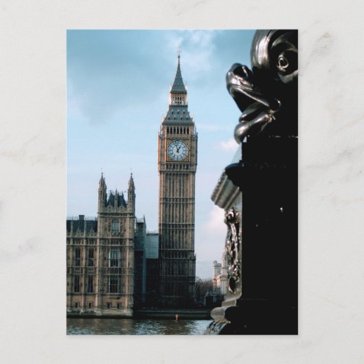 Panorámica Lonres Nublado Big Ben y Río Támesis Briefkaart (Voorkant)