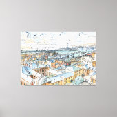 Panoramiek van Genua Canvas Afdruk (Voorkant)