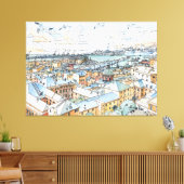 Panoramiek van Genua Canvas Afdruk (Insitu (Woonkamer))