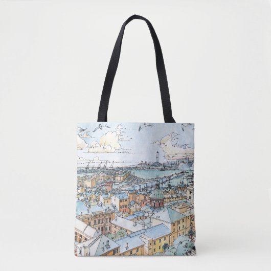 Panoramiek van Genua Tote Bag (Voorkant)