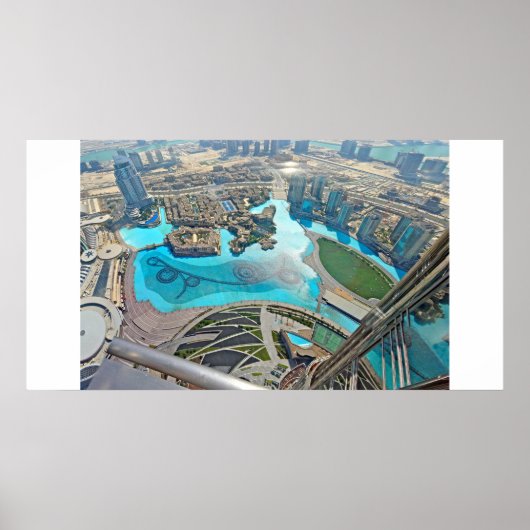 Panoramiek van het Khalifa Park op de Burj Khalifa Poster (Voorkant)
