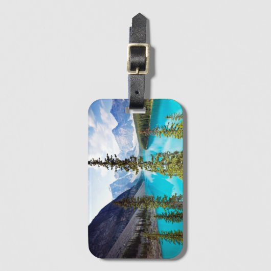 Panoramiek van het meer van Moraine | Valley of Te Bagagelabel (Voorkant (verticaal))