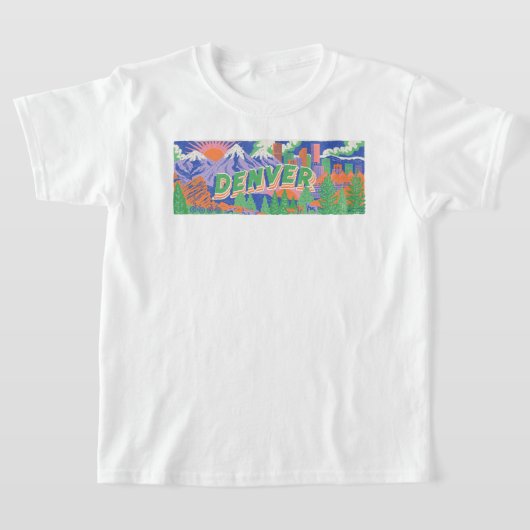 Panoramisch Amerikaans Retro Buiten T-shirt (Laagn)