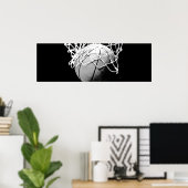 Panoramisch Basketball Closeup Poster (Thuiskantoor)