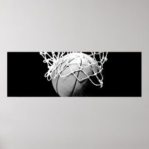 Panoramisch Basketball Closeup Poster