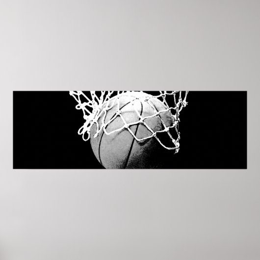 Panoramisch Basketball Closeup Poster (Voorkant)