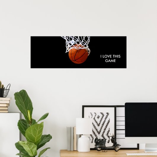 Panoramisch Basketball-Poster Poster (Thuiskantoor)