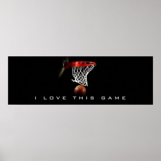 Panoramisch Basketball Poster waar ik van hou (Voorkant)