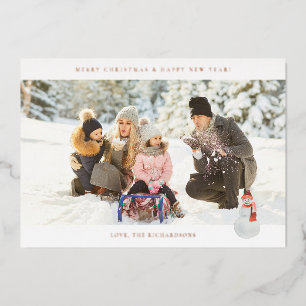 Panoramisch beeld H Foto - Snowman Folie Uitnodiging
