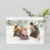 Panoramisch beeld H Foto - Snowman Folie Uitnodiging (Staand Voorkant)