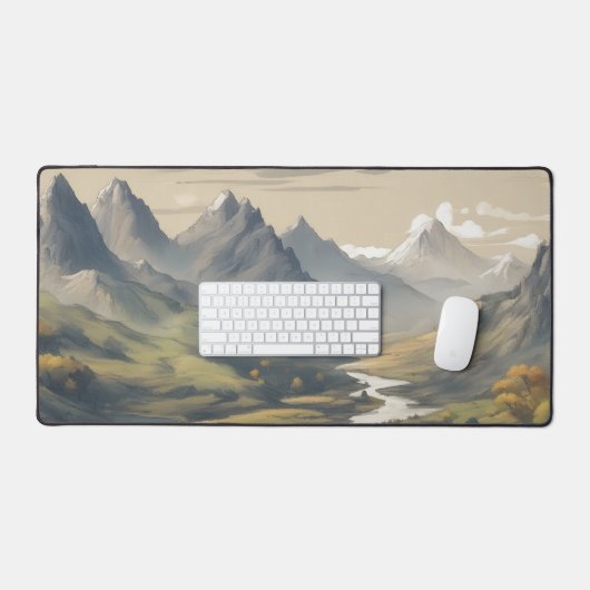Panoramisch berglandschap bureaumat (Keyboard & Muis)