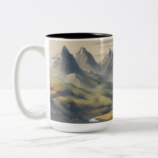 Panoramisch berglandschap tweekleurige koffiemok (Links)